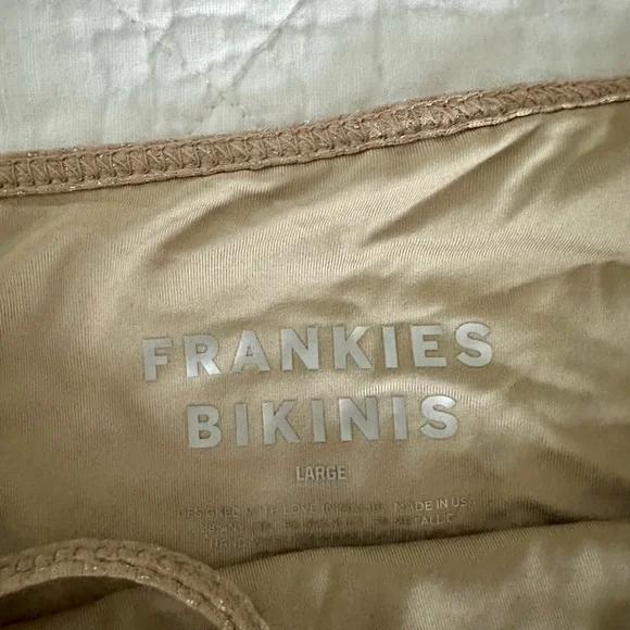 Frankies Bikinis Tan Sparkly Bikini Set - Picture 4 of 4